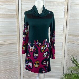 3/$25 Kathmandu Imports Owl Knit Sweater Dress Small